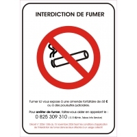 Autocollant réglementaire interdiction de fumer (15 x 21 cm)